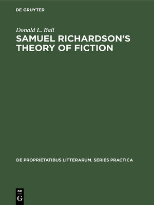 cover image of Samuel Richardson's theory of fiction